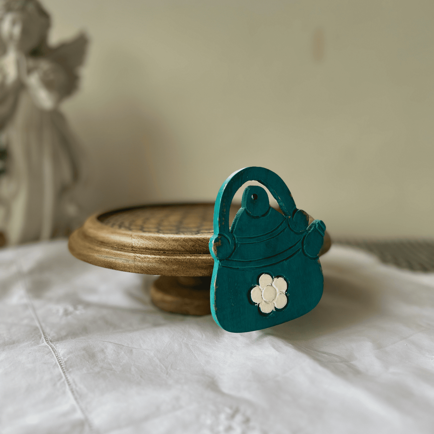 Hand carved and hand painted wooden cake/ snack stands