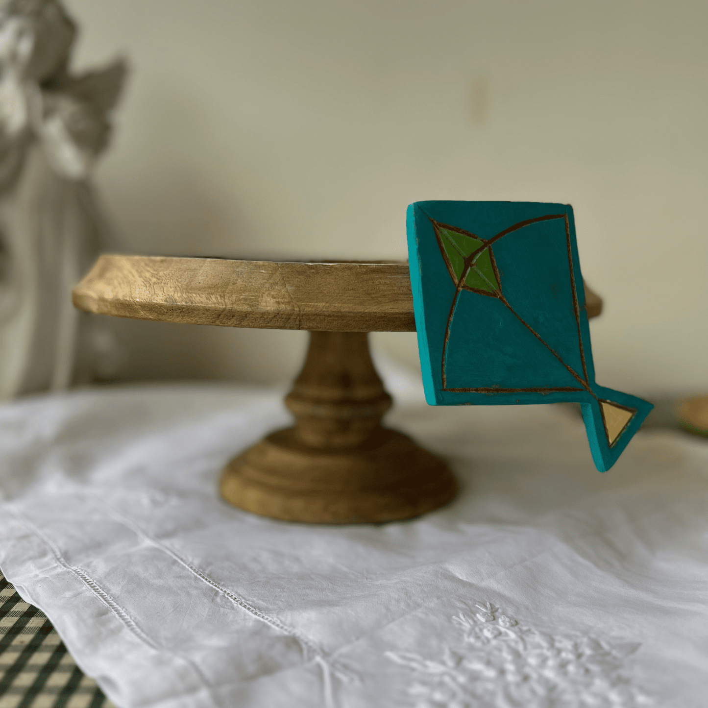 Hand carved and hand painted wooden cake/ snack stands