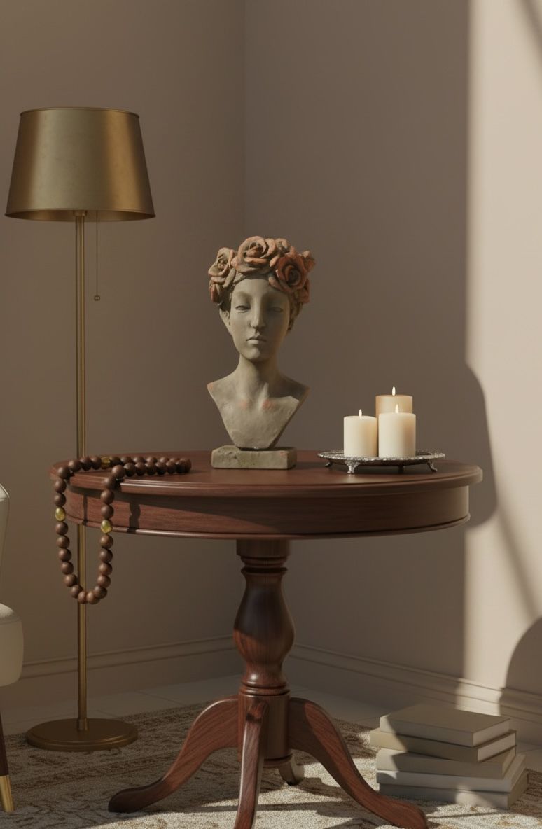 Elegant Poly Resin Bust Planter with Floral Head Wreath – Decorative Vase & Sculpture – 23 Inch