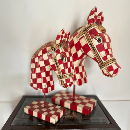 Wooden Hand‑Crafted Horse Bust for Table Décor