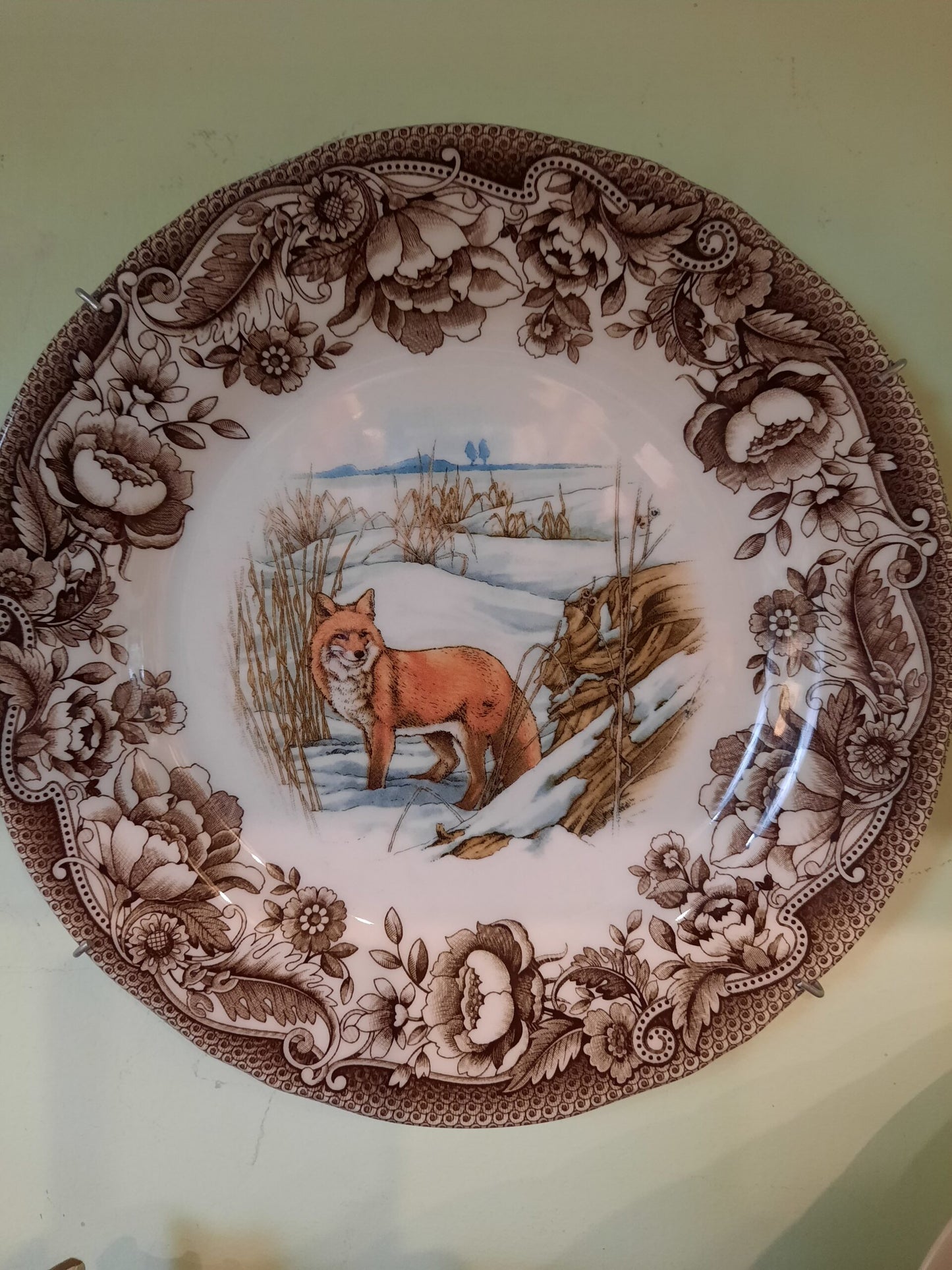 Fox Printed wall plate in round shape