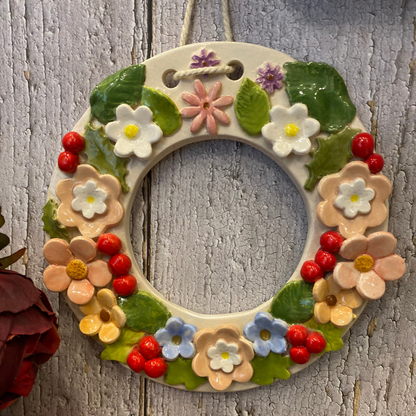 Hand Made Ceramic Wreath for doors and walls