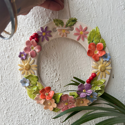 Hand Made Ceramic Wreath for doors and walls
