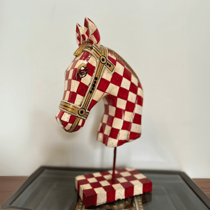Wooden Hand‑Crafted Horse Bust for Table Décor