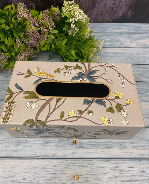 Metal Tissue Box Floral Printed