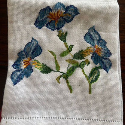 Petit Point Cross-Stitch Embroidery Hand Towel - 15/24 inches