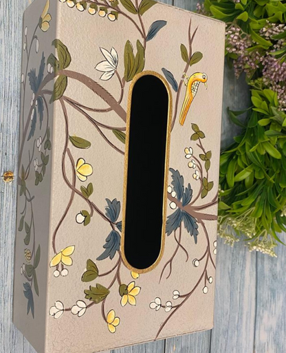 Metal Tissue Box Floral Printed