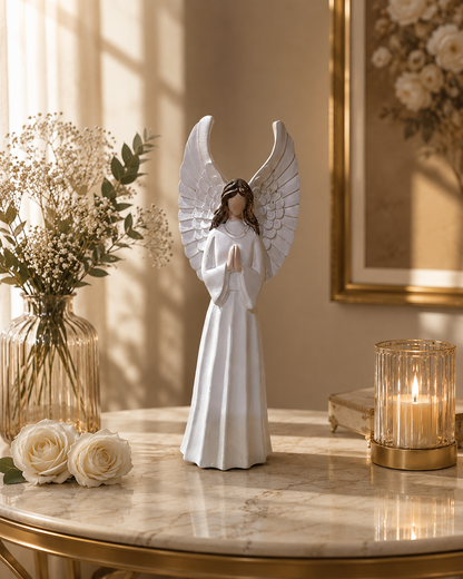 White Big Wing Angel Figurine – Elegant Decorative Showpiece – 10 Inch