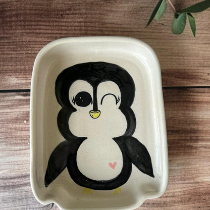 Beautiful Penguin Cookies and Tea Bag Rest - Ceramic