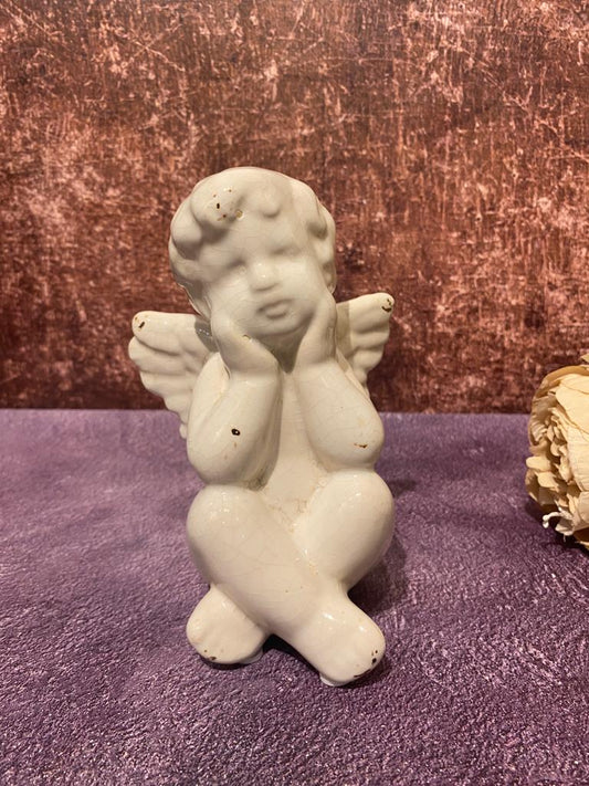 Thinking  Ceramic Cupid Table Decor / Cherub - Home Decor Items
