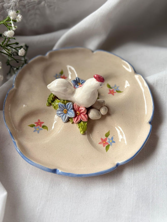 Handmade Ceramic Egg Holder Plate| Breakfast Table Decor Dish