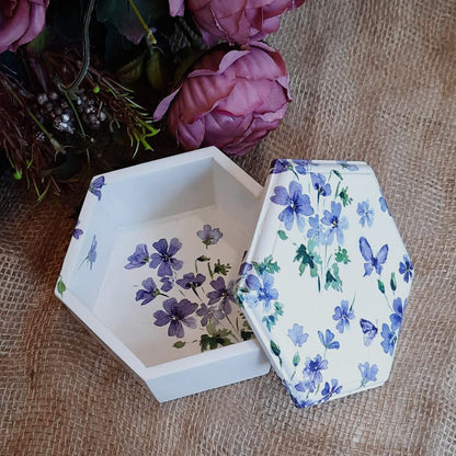 Wooden Handmade Hexagon Box - Home Decor Small Box 3