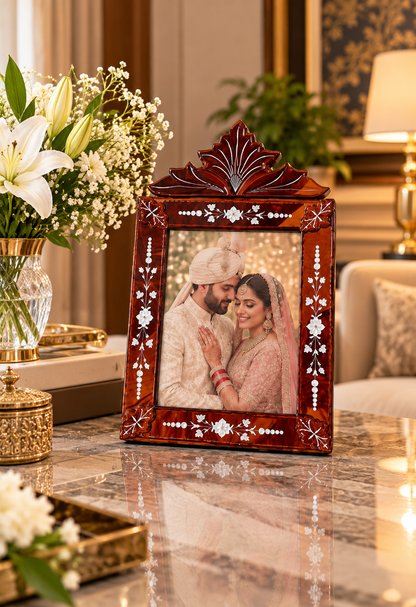 Royal Mahogany Floral Photo Frame