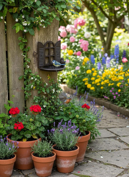 Vintage Cast Iron Bird Bath Wall Decor with Window Design – 7 Inch