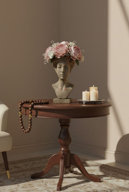 Elegant Poly Resin Bust Planter with Floral Head Wreath – Decorative Vase & Sculpture – 23 Inch