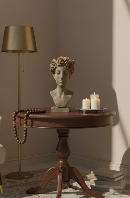 Elegant Poly Resin Bust Planter with Floral Head Wreath – Decorative Vase & Sculpture – 23 Inch