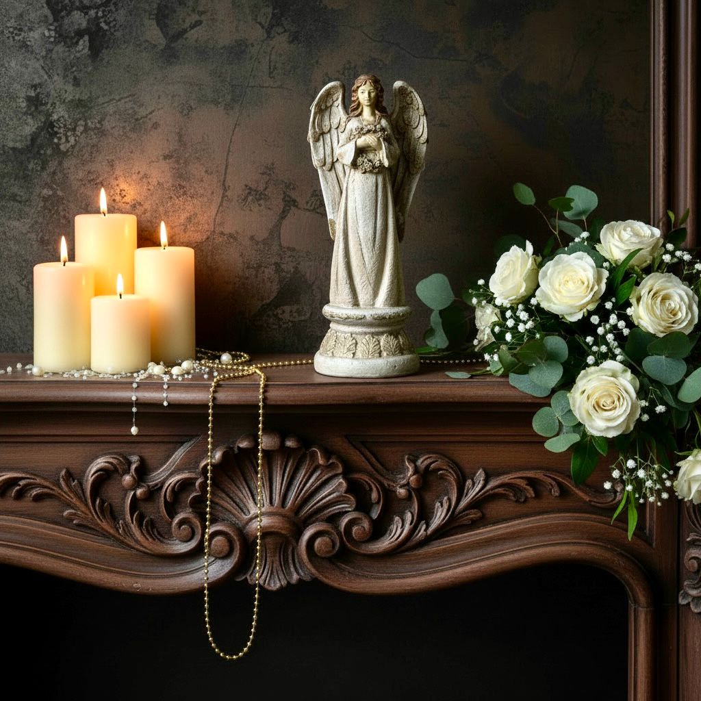 Tall Angel Sculpture with Gold Highlights – Premium Decorative Accent (15.5 Inch)