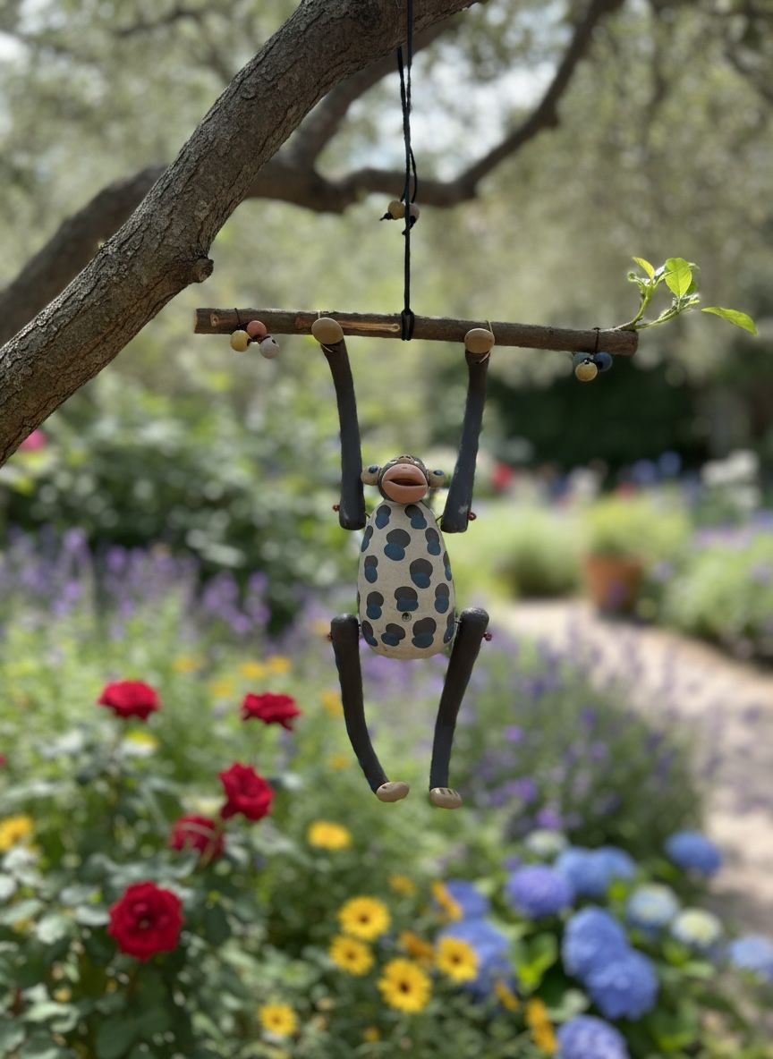 Premium Ceramic Hanging Monkey Ornament