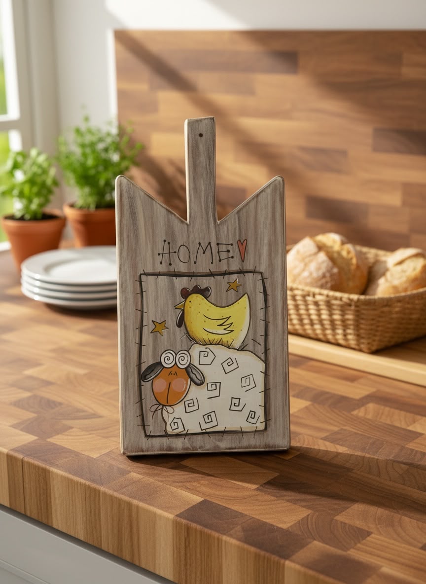 Rustic Farmhouse Wooden Cheese Board – Handcrafted Serving & Décor Board