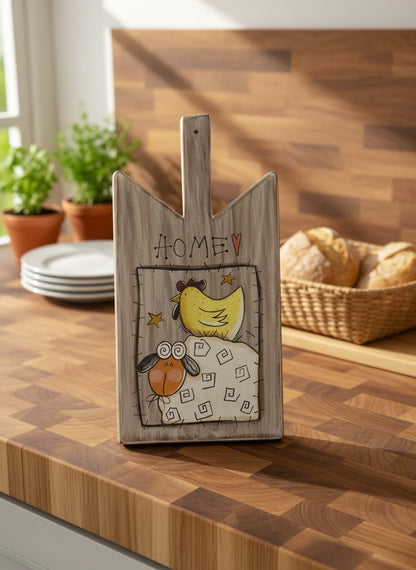 Rustic Farmhouse Wooden Cheese Board – Handcrafted Serving & Décor Board