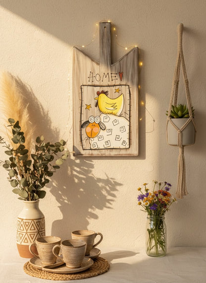 Rustic Farmhouse Wooden Cheese Board – Handcrafted Serving & Décor Board