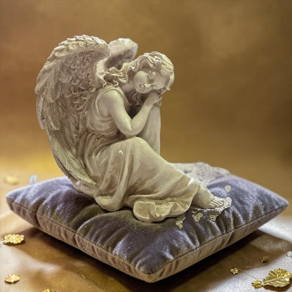 Calm Resting Angel Sculpture – Premium Resin Décor (8.5 Inch)