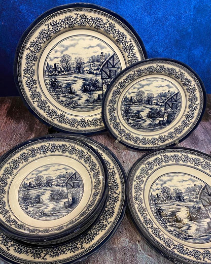 Dinner Plate Ceramic in Blue Art Design