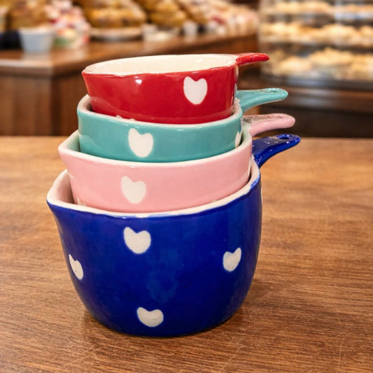 Set of 4 Cute Ceramic Measuring Cups