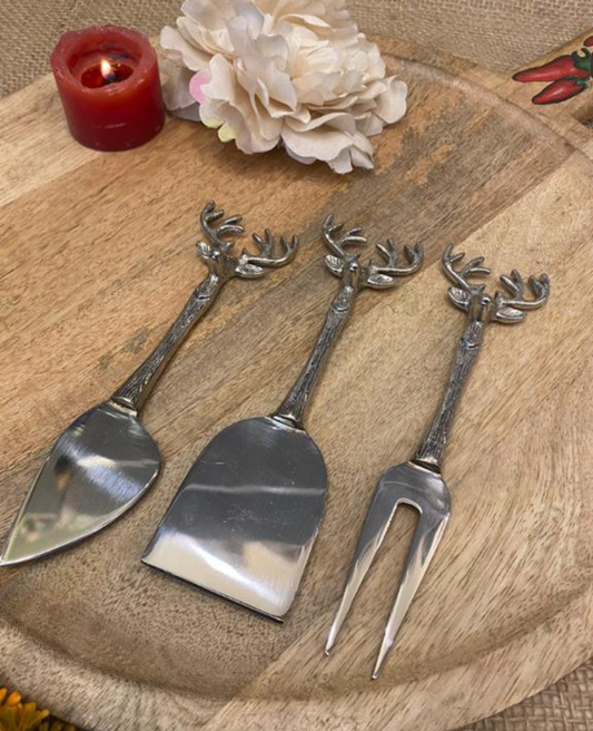 Sliver Brass Cheese Knife Set of 3
