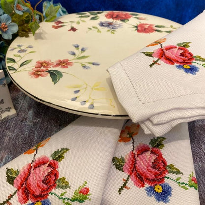 Needlepoint Embroidery Dinner Napkins Set Of 6