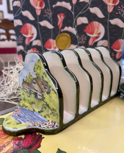 Ceramic Handmade & Hand Painted Country Style Toast Stand