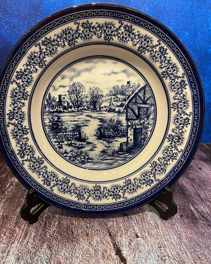 Dinner Plate Ceramic in Blue Art Design