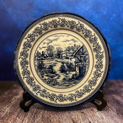 Quarter Plate Ceramic in Blue Art Design