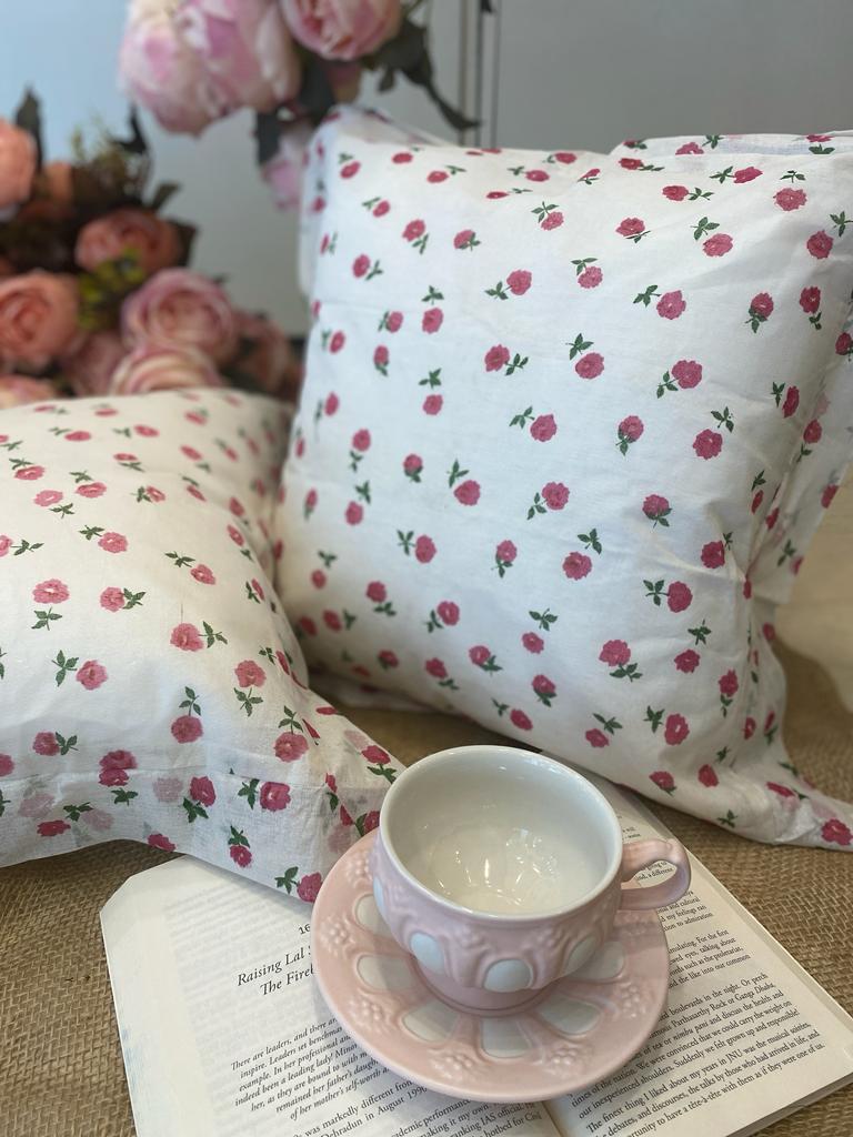 Pure Oragnady Cushion Covers with Delicate Floral Print 16*16inches