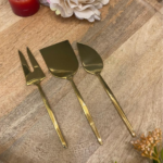 Golden Brass Cheese Knife Set of 3